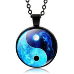 Yin Yang Dragon Necklace (Black finish)