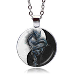 Yin Yang Dragon Pendant (Silver finish)